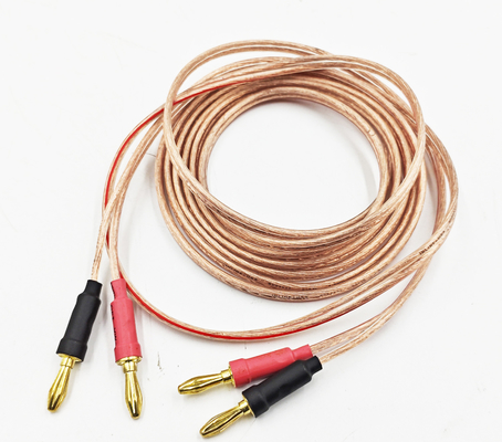 Διαφανές 14Gauge Banana Wire για Bi-Wire Bi-Amp HiFi Surround Sound 99,9% OFC χαλκό