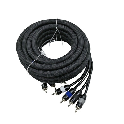 5.5mm Εξωτερική διάμετρος PVC Jacketed Αυτοκινητό Audio RCA καλώδιο 2M-2M για υψηλής απόδοσης