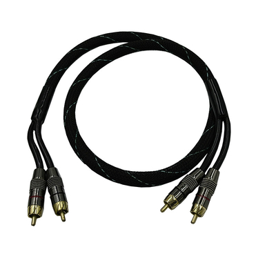 5.5mm Εξωτερική διάμετρος PVC Jacketed Αυτοκινητό Audio RCA καλώδιο 2M-2M για υψηλής απόδοσης