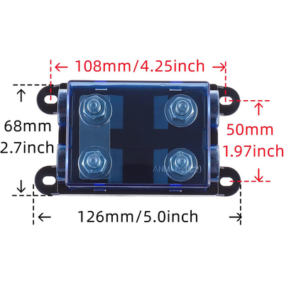 Υψηλής χωρητικότητας διπλής διπλής οδού AMG Mega Fuse Holder για την αυτοκινητοβιομηχανία CSA εγκρίθηκε