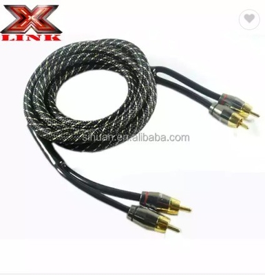 Ακουοφιλή Twisted Pair OFC Car Audio Interconnect RCA καλώδιο 10m με μαλακό μπουφάν PVC
