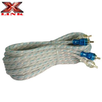 17ft 2 κανάλια RCA Audio Διασύνδεση καλώδιο Χρυσός σύνδεσμος Χρώμα και μείωση θορύβου