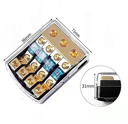 Συμπίεστος 12V Mini ANL AFS Fuse Holder για Car Boat Audio System Χρυσό επιχρυσωμένα συνδέσμους
