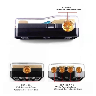 Συμπίεστος 12V Mini ANL AFS Fuse Holder για Car Boat Audio System Χρυσό επιχρυσωμένα συνδέσμους