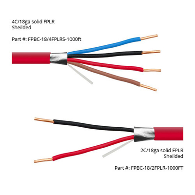 14 16 AWG 2/C 4/C Σκληρό 100% χαλκό EWCS FPLP Πλήρωμα Καλωδίου Πυροσβεστικού