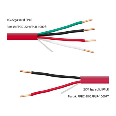 14 16 AWG 2/C 4/C Σκληρό 100% χαλκό EWCS FPLP Πλήρωμα Καλωδίου Πυροσβεστικού