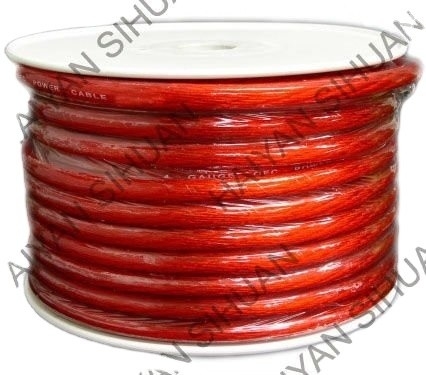 SAE J1128 Πρότυπο 8AWG Διαφανές κόκκινο καλώδιο τροφοδοσίας ήχου αυτοκινήτου με πιστοποιητικό ISO9001