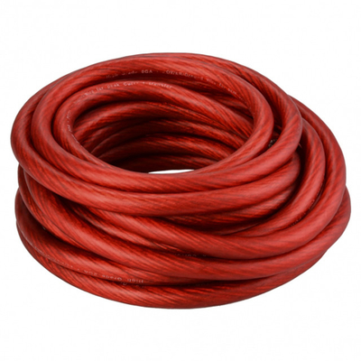 SAE J1128 Πρότυπο 8AWG Διαφανές κόκκινο καλώδιο τροφοδοσίας ήχου αυτοκινήτου με πιστοποιητικό ISO9001