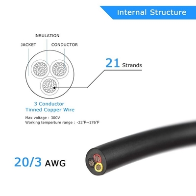 18AWG 2 Διοδηγός 20AWG 3 Διοδηγός Ηλεκτρικό σύρμα Επικεφαλιδωμένο PVC Κουτίσματος Χαλκού