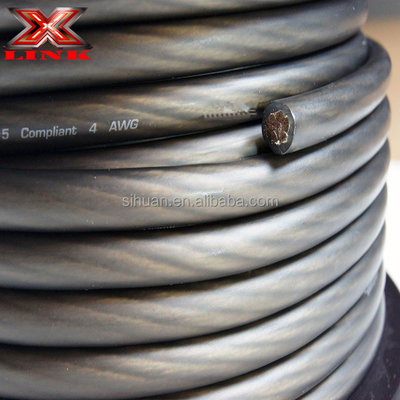 Ελαφρύ PVC Jacket 1/0 Awg Καλώδιο ρεύματος για αυτοκίνητο Audio Copper Conductor 0 Gauge Ofc Wire