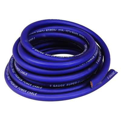 Ελαστικός διαφανής μπλε κόκκινος 1/0 GA AWG καλώδιο τροφοδοσίας για εγκατάσταση ενισχυτή ήχου αυτοκινήτου