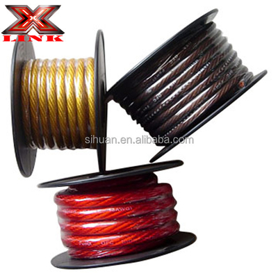 Ελαφρύ PVC Jacket Χαμηλής τάσης Αυτοκίνητα 0 2 4 6 8 AWG Γυμναστικό υλικό PVC Αυτοκινητοκίνητο Ακουστικό Subwoofer Αυταγωγός ισχύος