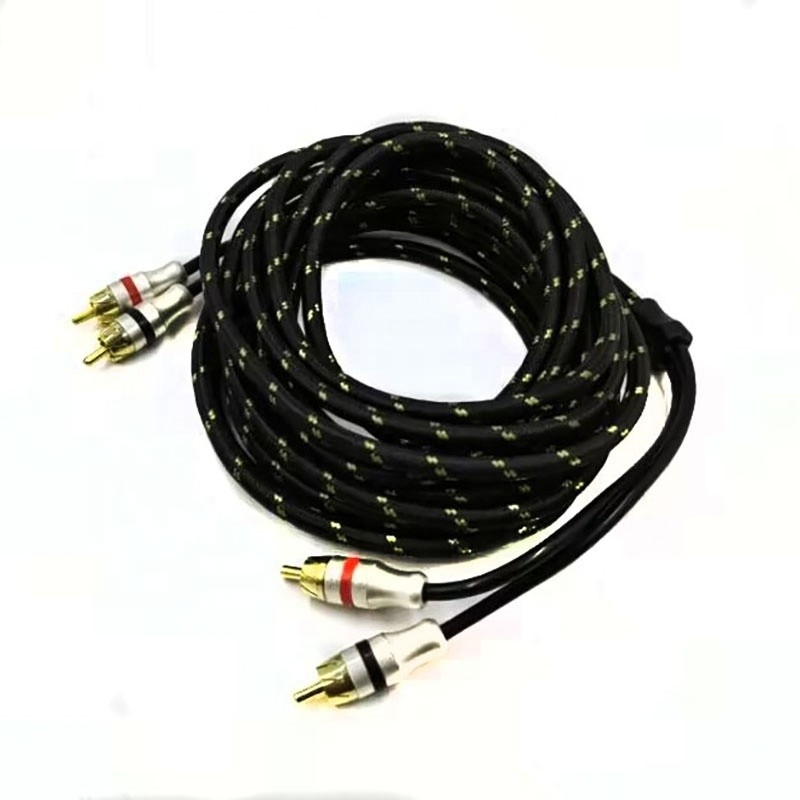 5.5mm Εξωτερική διάμετρος PVC Jacketed Αυτοκινητό Audio RCA καλώδιο 2M-2M για υψηλής απόδοσης