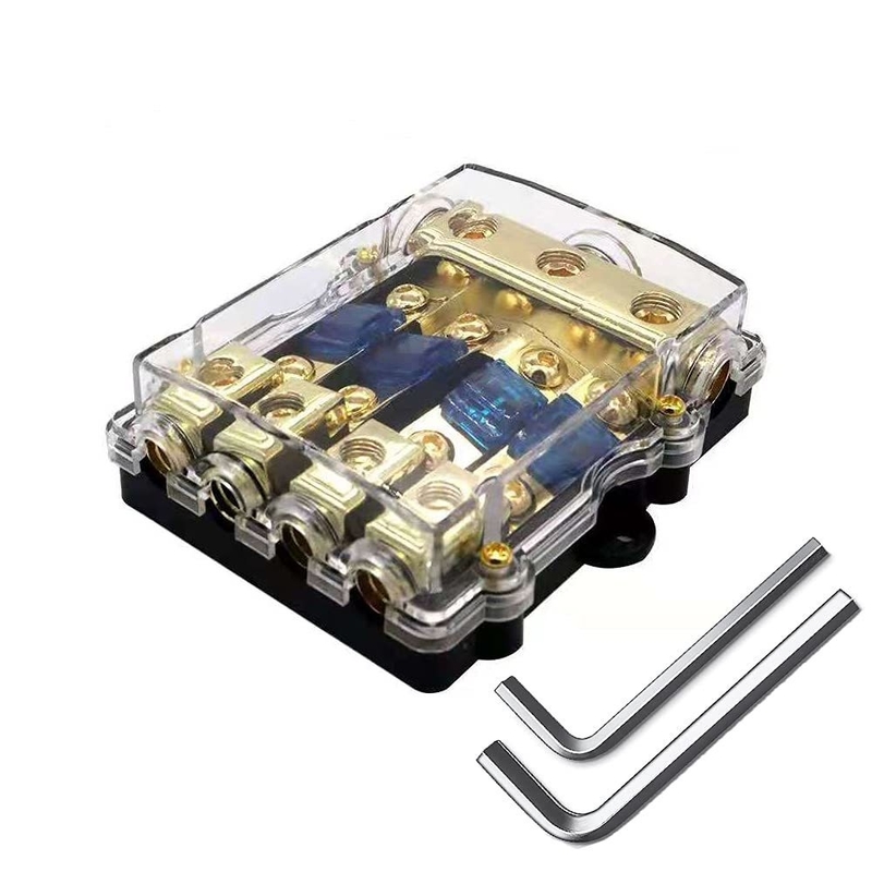 Συμπίεστος 12V Mini ANL AFS Fuse Holder για Car Boat Audio System Χρυσό επιχρυσωμένα συνδέσμους