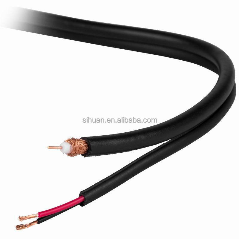 20 AWG Solid Copper RG-59 Coaxial CCTV Cable με συνδετήρα BNC και καλώδιο ρεύματος 18/2