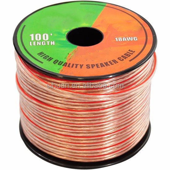 10AWG 10/2 Gauge Αυτοκίνητο Οικιακό Ακουστικό Ηχητικό Σύρμα με Υπερ-Καθαρό Ευέλικτο Διαφανές Jacket PVC και Κουτί CCA εσωτερικό αγωγό
