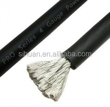 Ελαστικός διαφανής μπλε κόκκινος 1/0 GA AWG καλώδιο τροφοδοσίας για εγκατάσταση ενισχυτή ήχου αυτοκινήτου