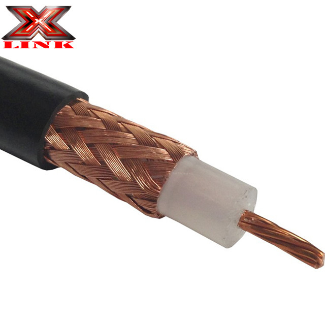 Χαμηλή εξασθένιση RG213 Coax καλώδιο 50 Ωμ με PVC σακάκι και γυμνό χαλκό πλέξιμο προστασία